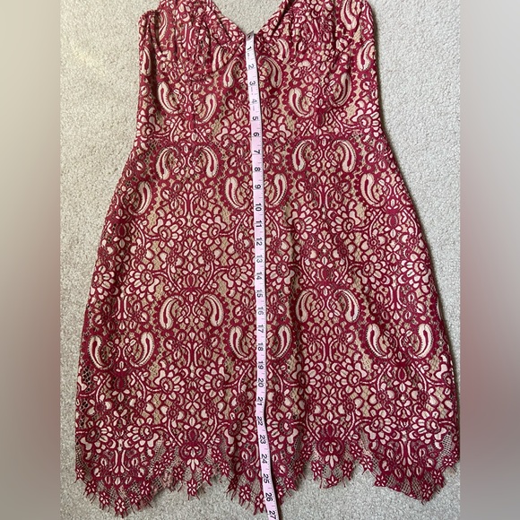 For Love‎ & Lemons Vika Red Nude Alice Corset Mini Dress Size Large - Picture 16 of 16